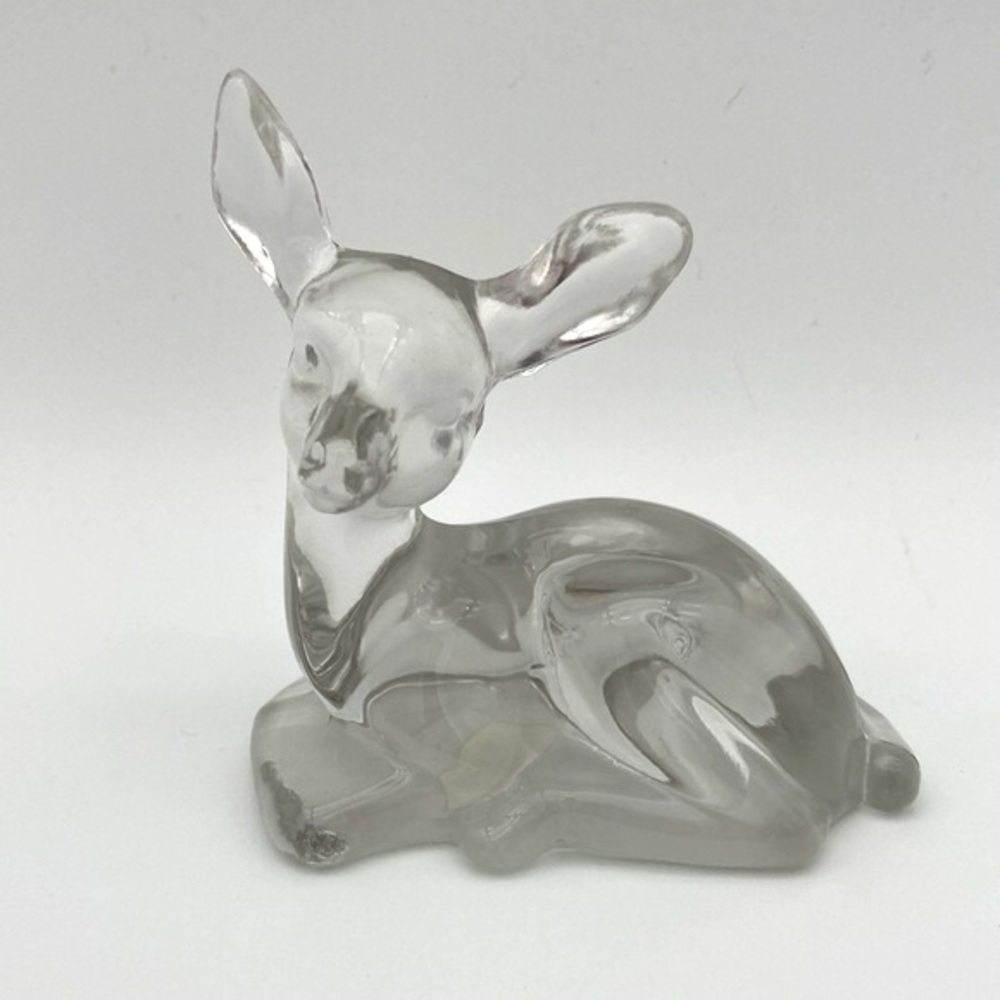 Vintage Fenton Deer Figurine in Clear Art Glass